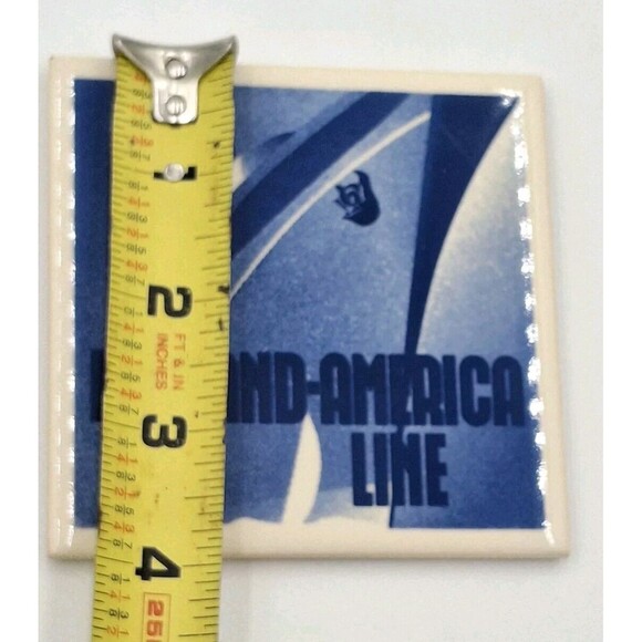 Holland American Cruise Line Blue Delft Coaster Tiles w/Cork Backing Set of 2 - Picture 2 of 9